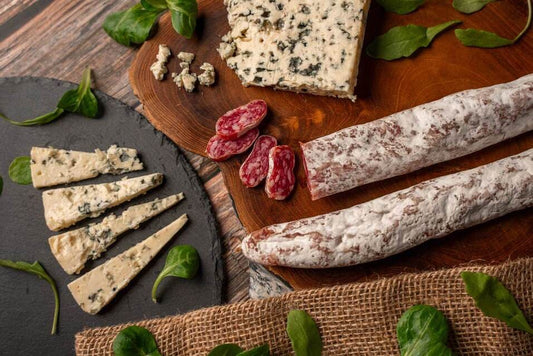 Fuet de queso azul