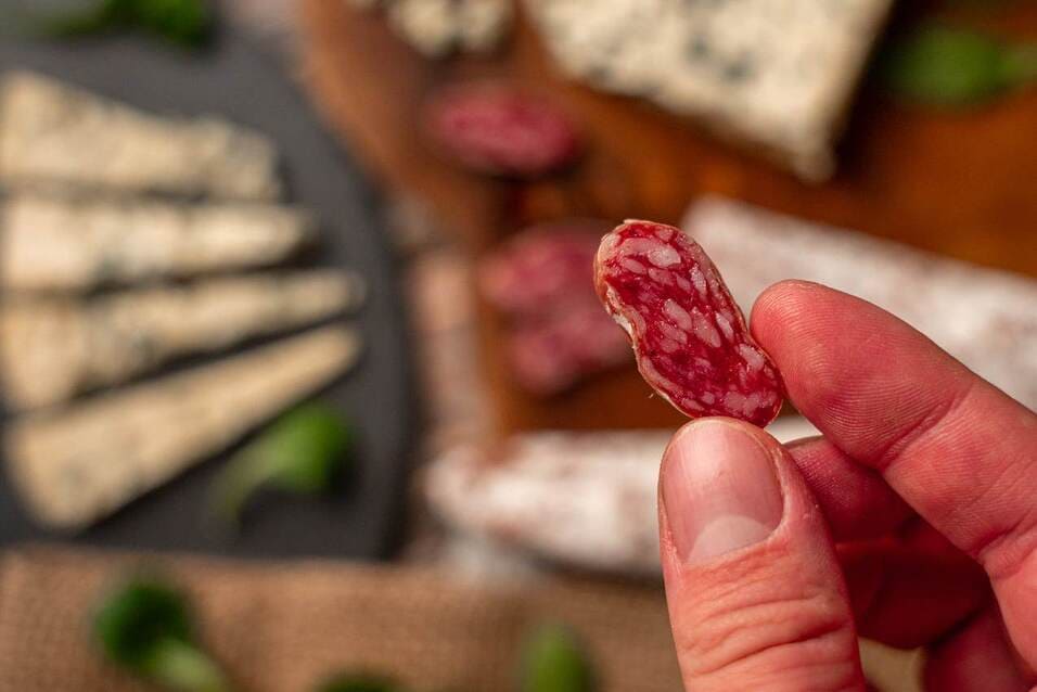Fuet de queso azul
